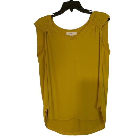 LOFT Mustard Sleeveless Blouse Women’s size medium, lined - Picture 1 of 9